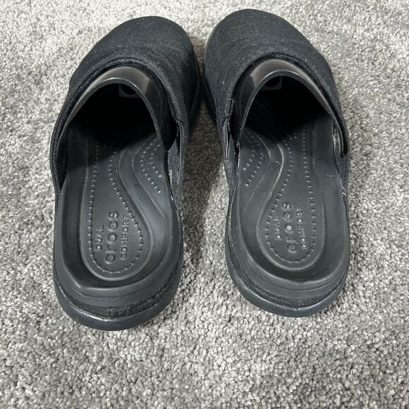 Crocs Capri Mule Women's Size 4 Black Slip On Clogs Used - Picture 7 of 13